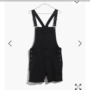 Madewell Adirondack Overall Shorts- washed black